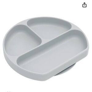 Bumkins Silicone suction Plates for Kids & Baby- Gray